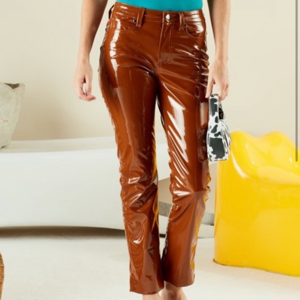 SIMON‎ MILLER PATENT PANTS BROWN B06